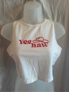 SHEIN X Yee Haw Graphic Cropped Tank Top - Medium